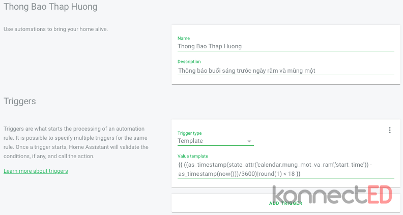 Giao diện Automation