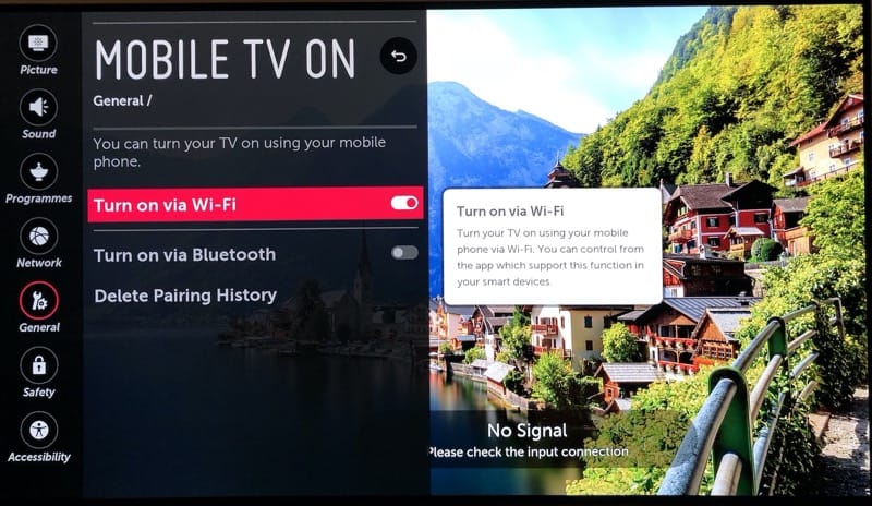 LG WebOS TV Turn On via Wi-Fi