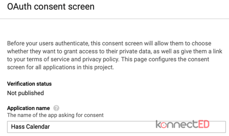 Google Consent Screen