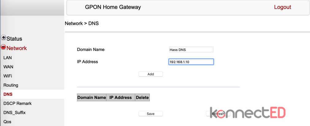 Cấu hình DNS trên router GPON FPT