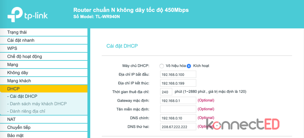 Cài đặt DNS trên TP-Link